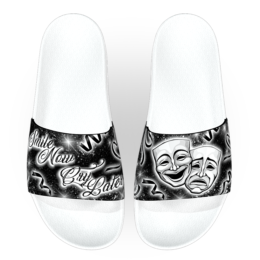 Smile Now Cry Later 90s Baby - Unisex Slide Sandal (White Base)
