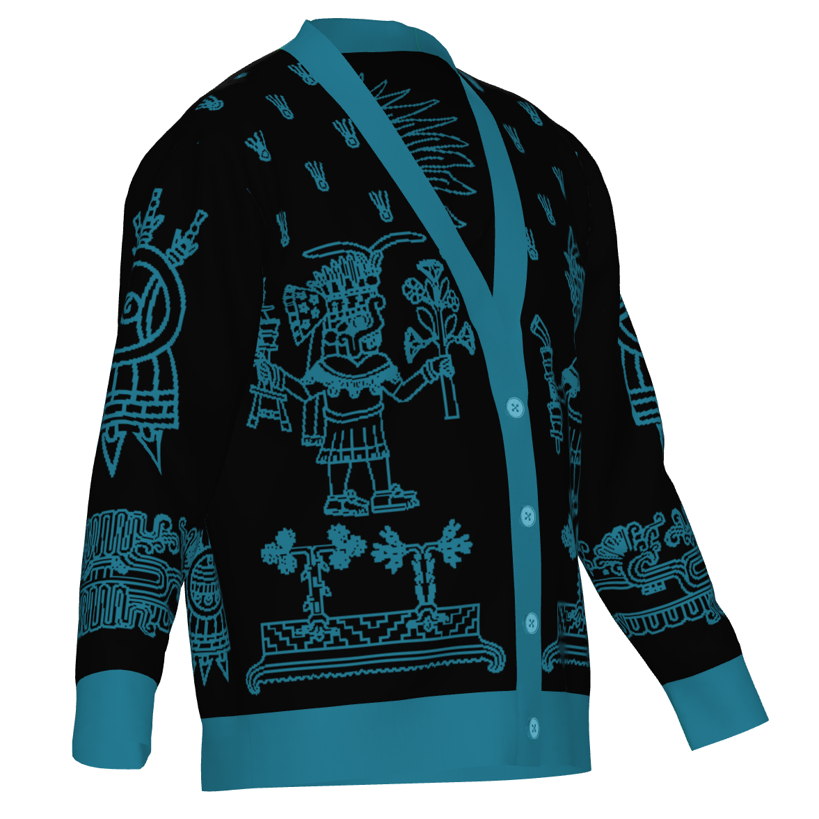 Huitzlampa (Direction of the South) - Unisex Knit Cardigan