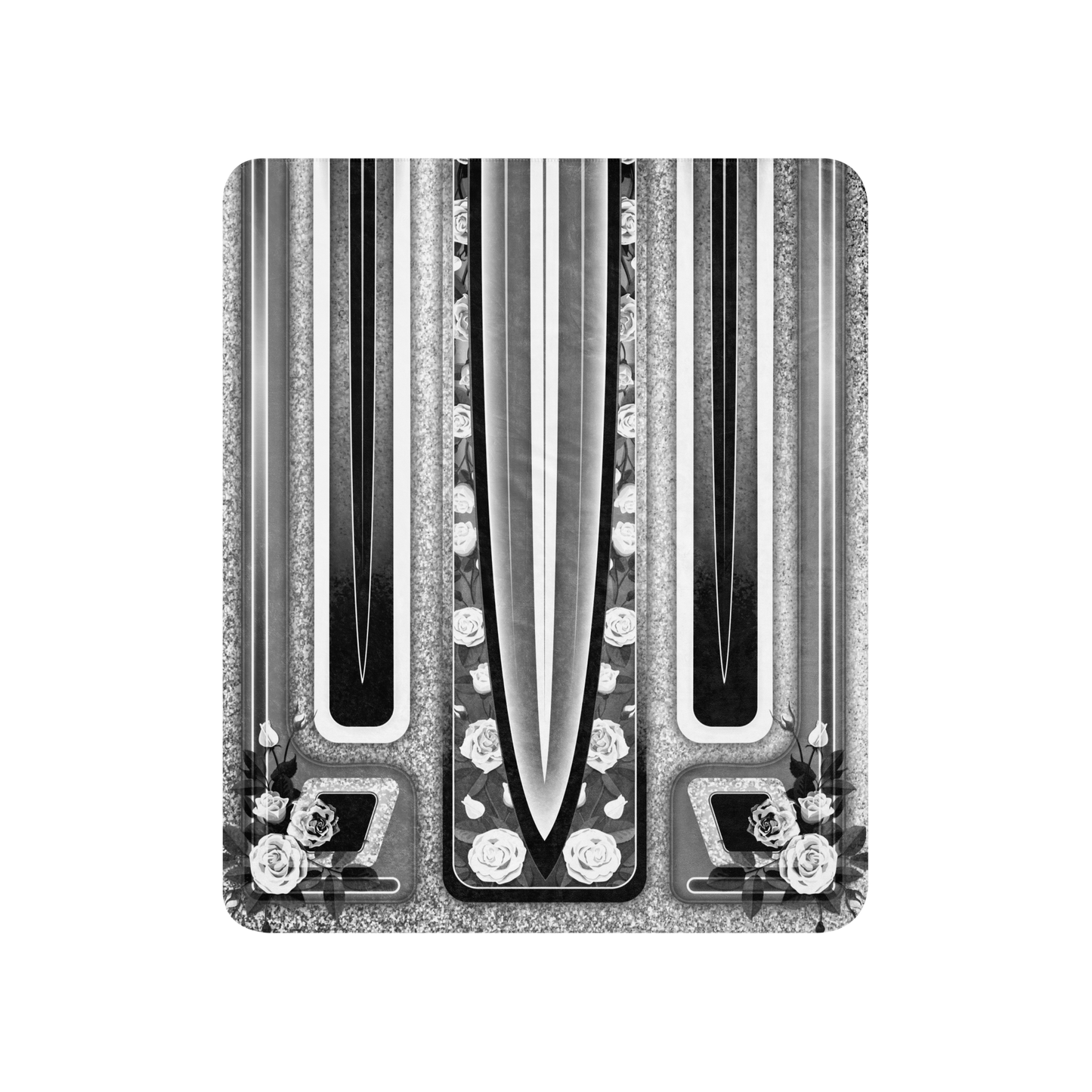 Black & White with Roses Lowrider Hood - Blanket (2 sizes)