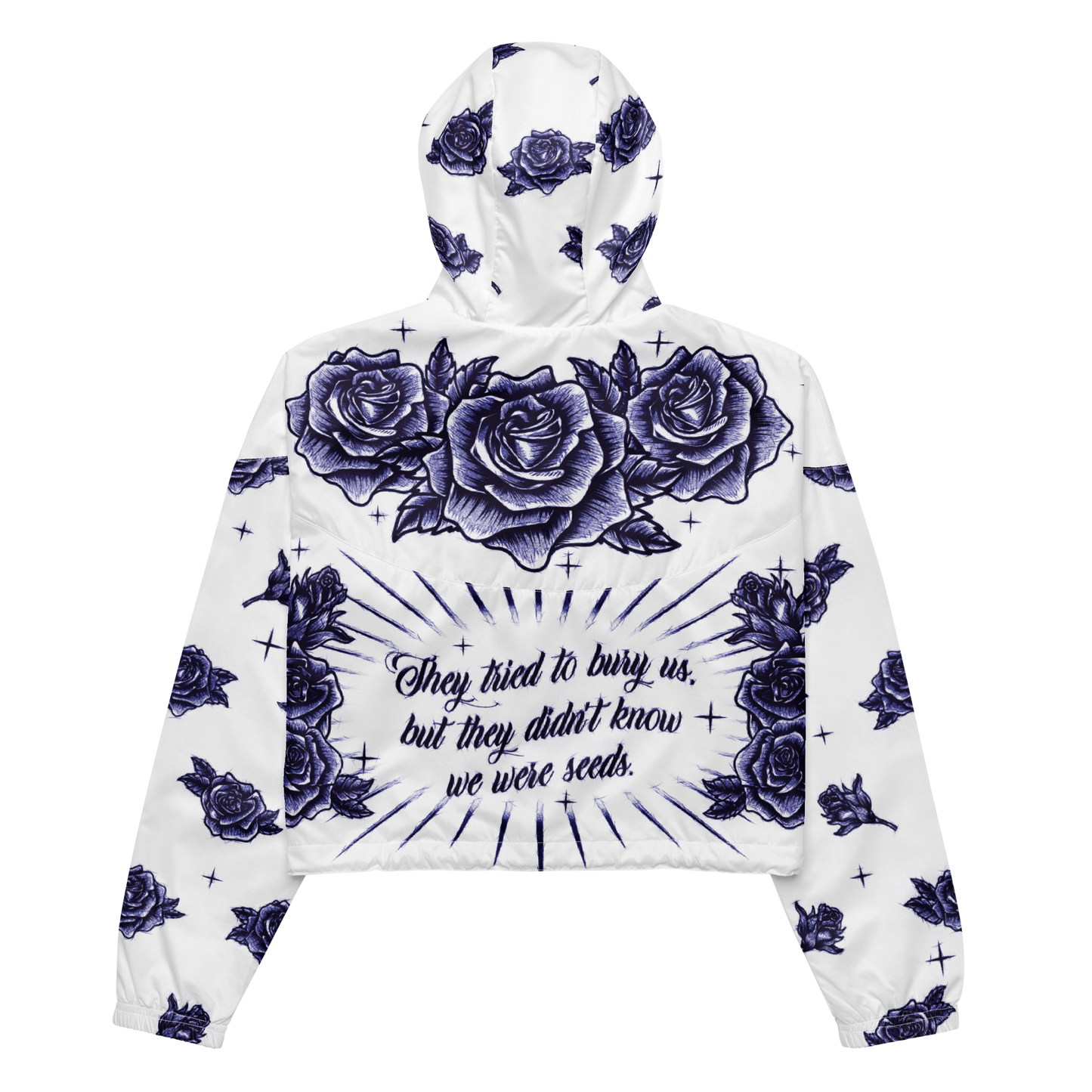 They tried to bury us... (Blue Bic Pen Style) - Cropped Windbreaker Jacket