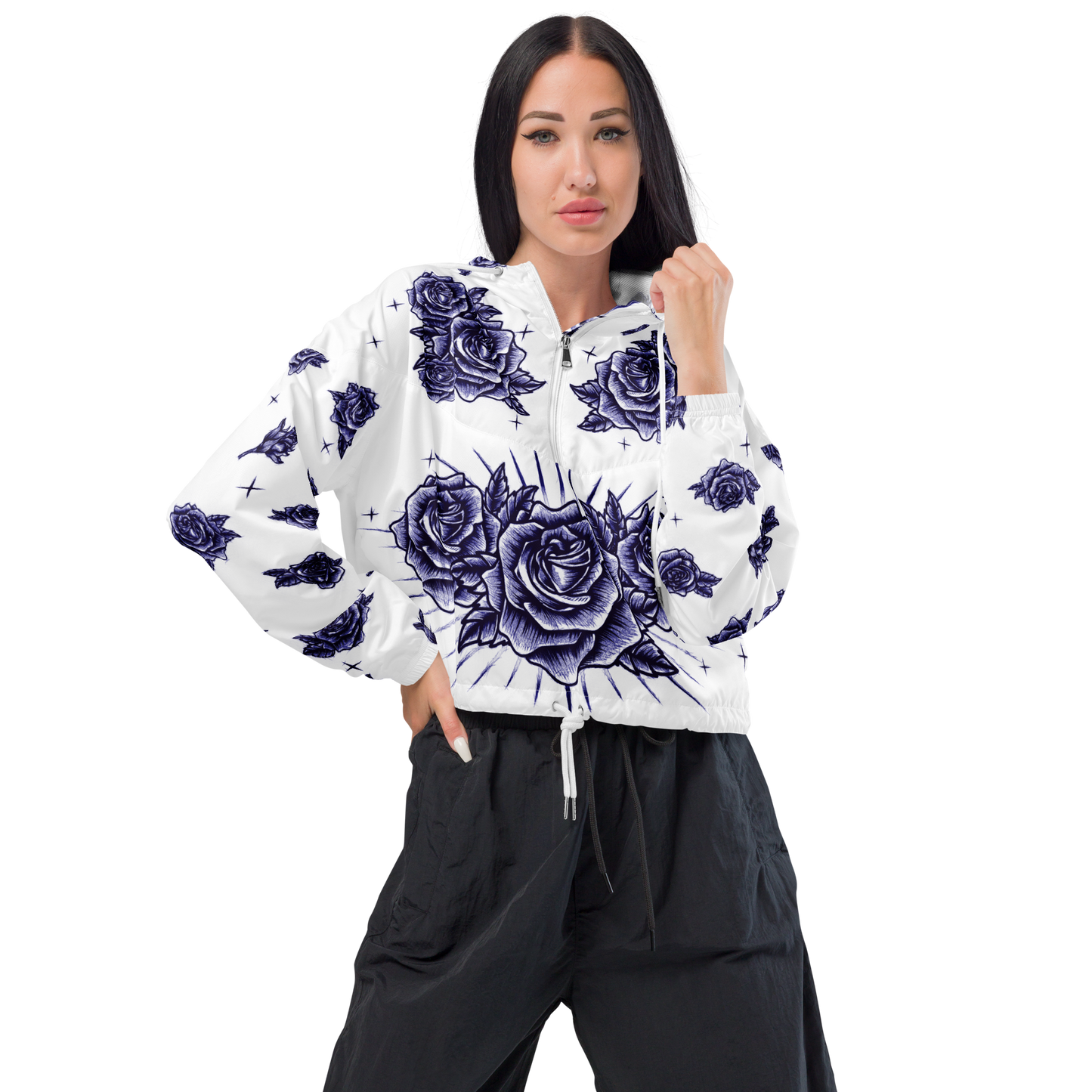 They tried to bury us... (Blue Bic Pen Style) - Cropped Windbreaker Jacket
