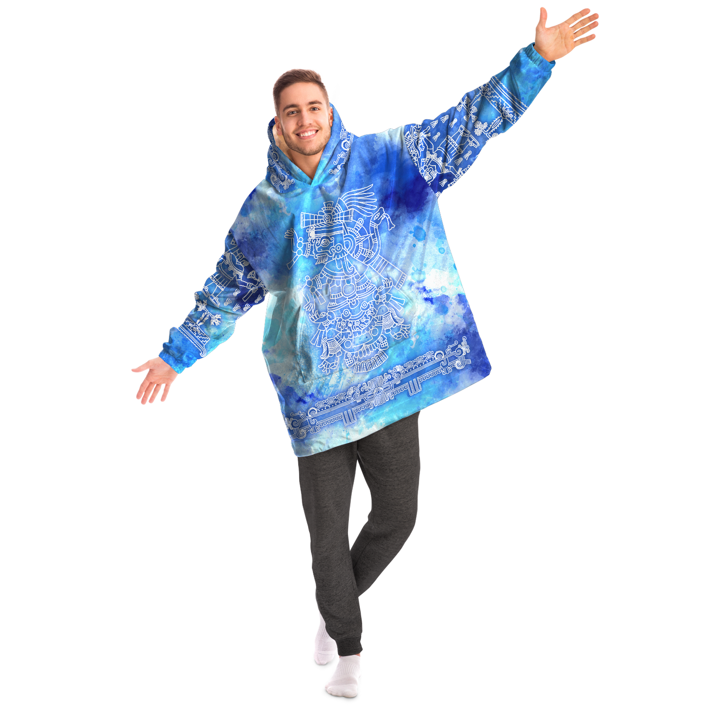Tlaloc Blue Watercolors - Cobija Hoodie