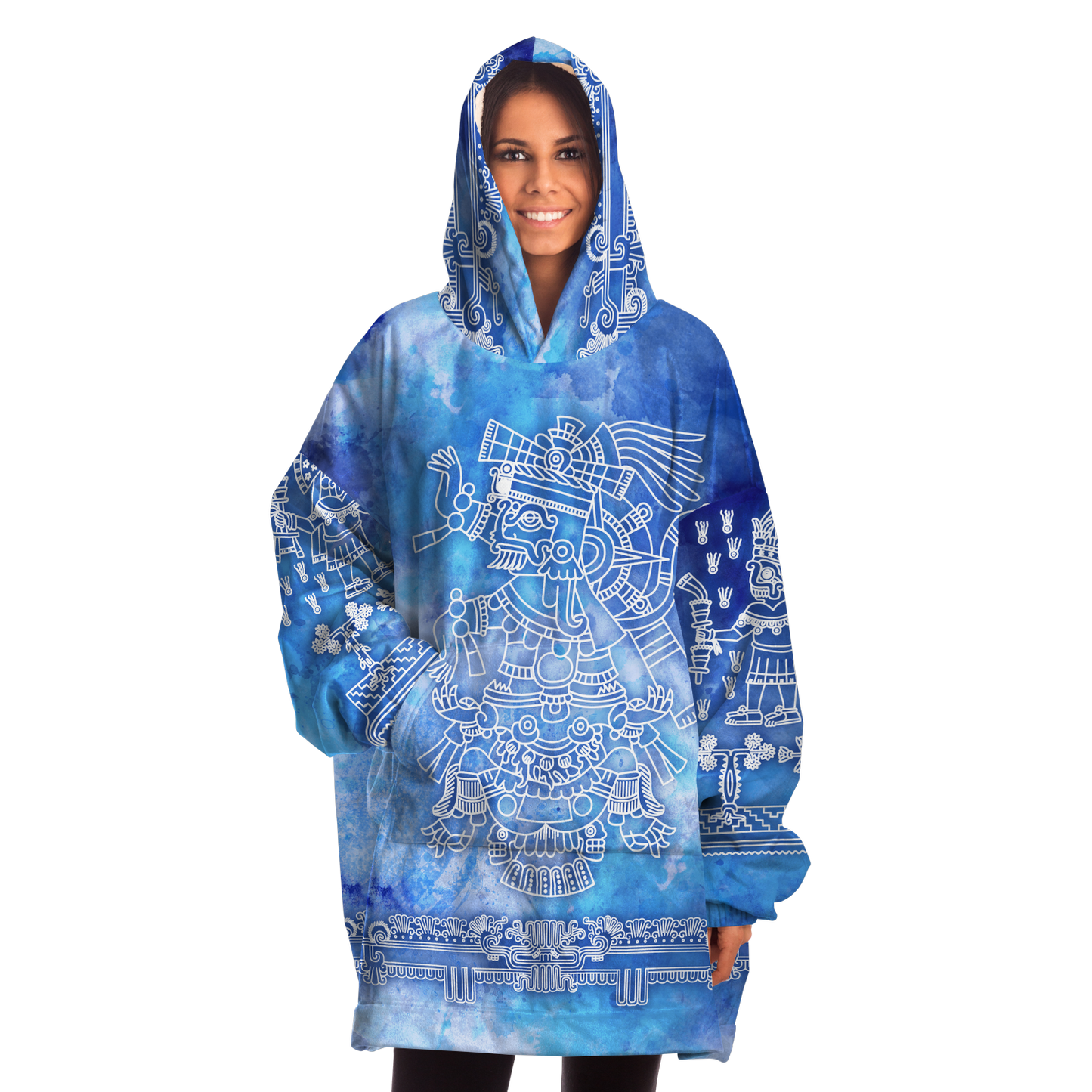 Tlaloc Blue Watercolors - Cobija Hoodie