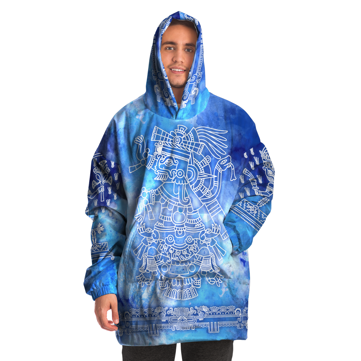 Tlaloc Blue Watercolors - Cobija Hoodie
