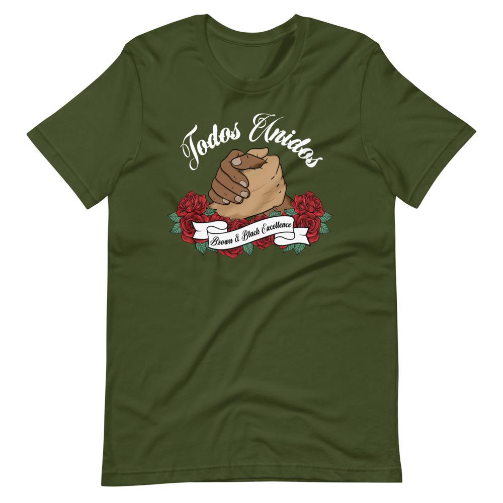 Todos Unidos, Brown and Black Excellence - Short-Sleeve Unisex Dark T-Shirts - Licuado Wear