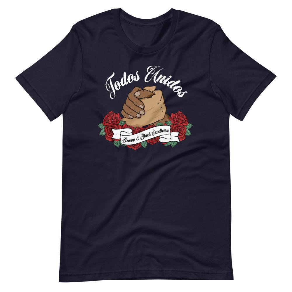 Todos Unidos, Brown and Black Excellence - Short-Sleeve Unisex Dark T-Shirts - Licuado Wear