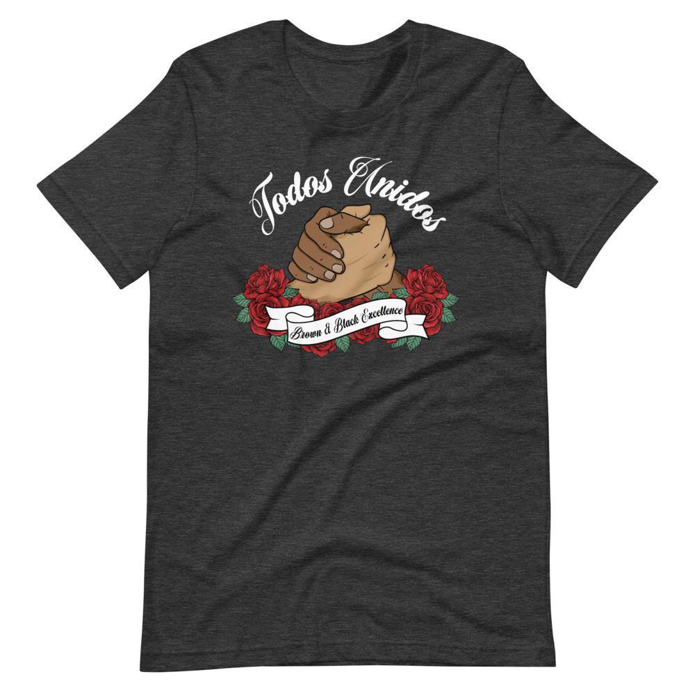 Todos Unidos, Brown and Black Excellence - Short-Sleeve Unisex Dark T-Shirts - Licuado Wear