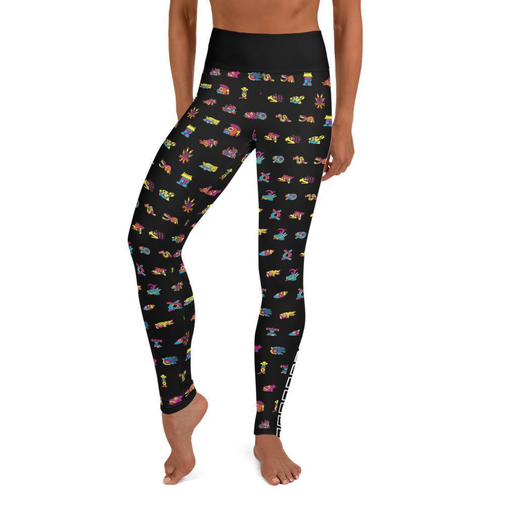 Tonalpohualli 20 Day Signs (Bright Colorway) - All-Over Print Leggings - Licuado Wear