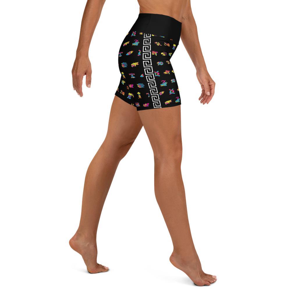 Tonalpohualli 20 Day Signs (Bright Colorway) - All-Over Print Shorts - Licuado Wear