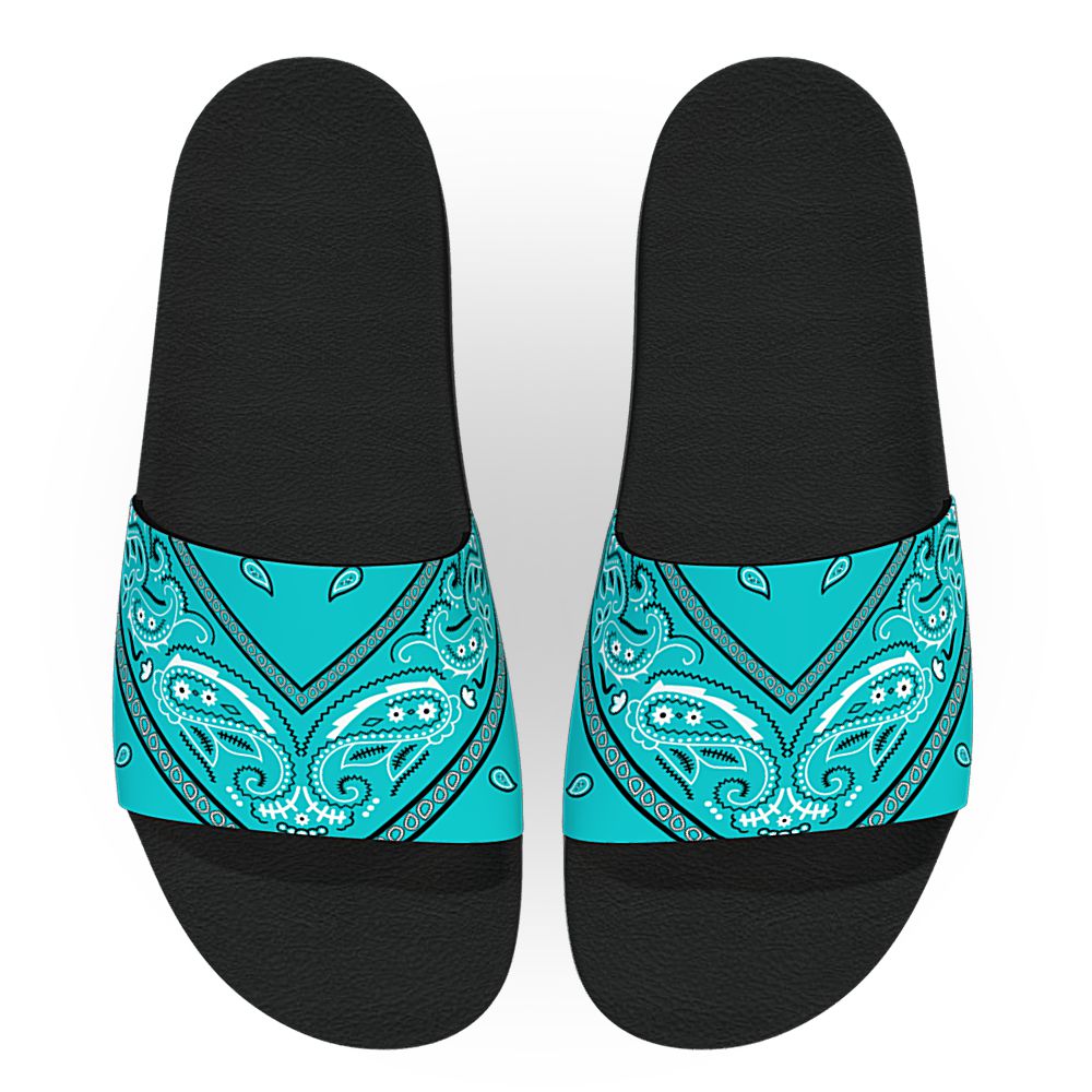Turquoise Bandana - Unisex Slide Sandal
