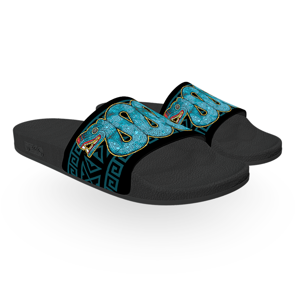 Turquoise Double-Headed Serpent - Unisex Slide Sandal
