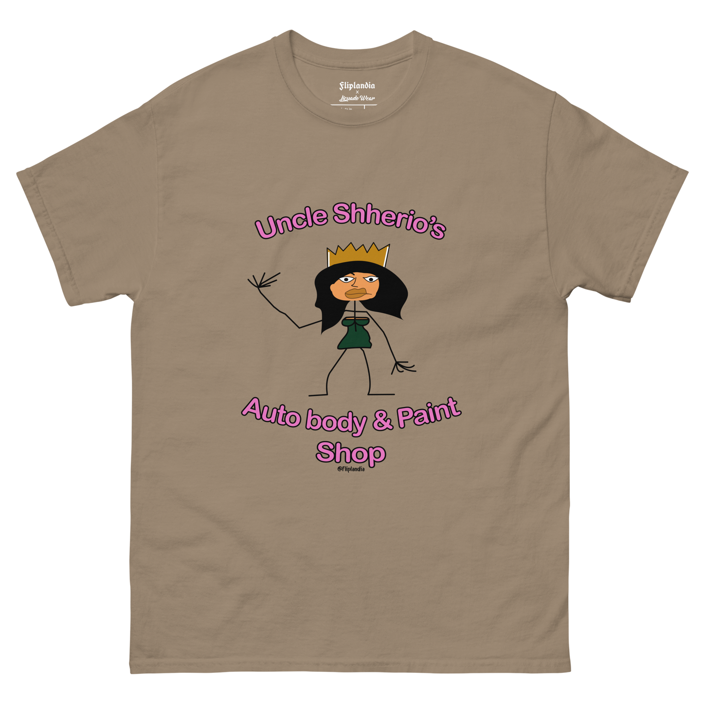 Uncle Shherio's Auto Body Shop (Aztec Princess) - Fliplandia Unisex T-shirt