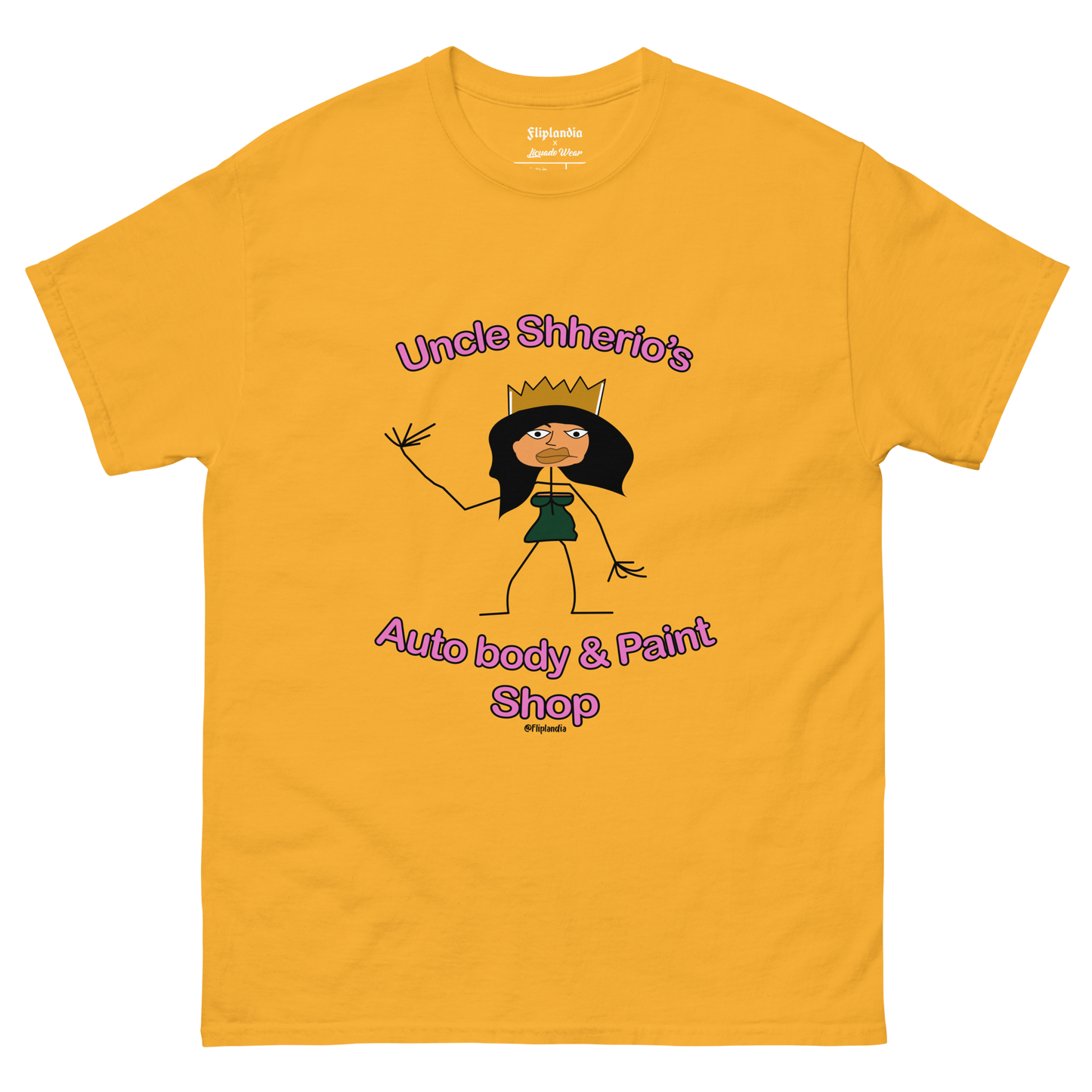 Uncle Shherio's Auto Body Shop (Aztec Princess) - Fliplandia Unisex T-shirt