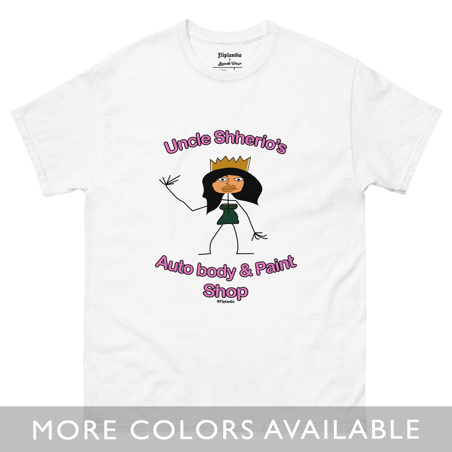Uncle Shherio's Auto Body Shop (Aztec Princess) - Fliplandia Unisex T-shirt