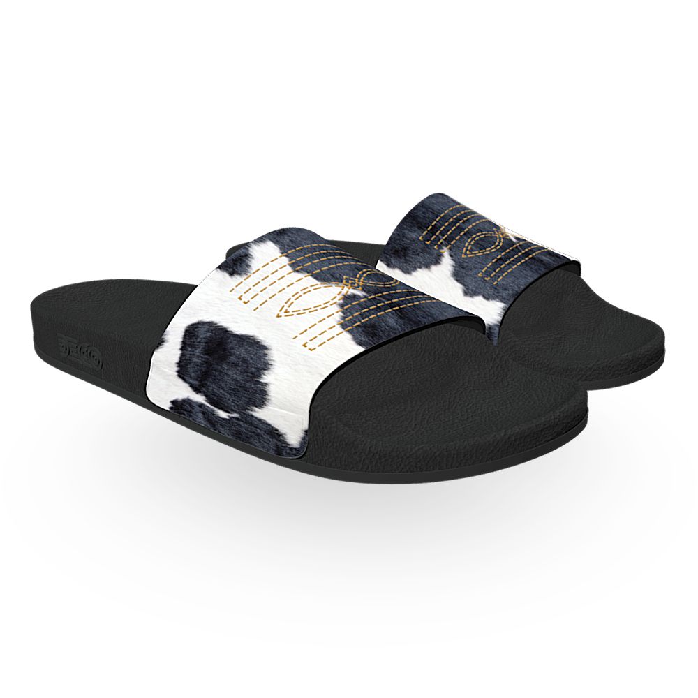 Vaquero Bota Chancla (Black & White) - Unisex Slide Sandal