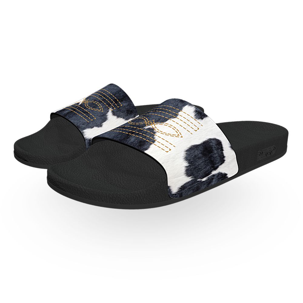 Vaquero Bota Chancla (Black & White) - Unisex Slide Sandal