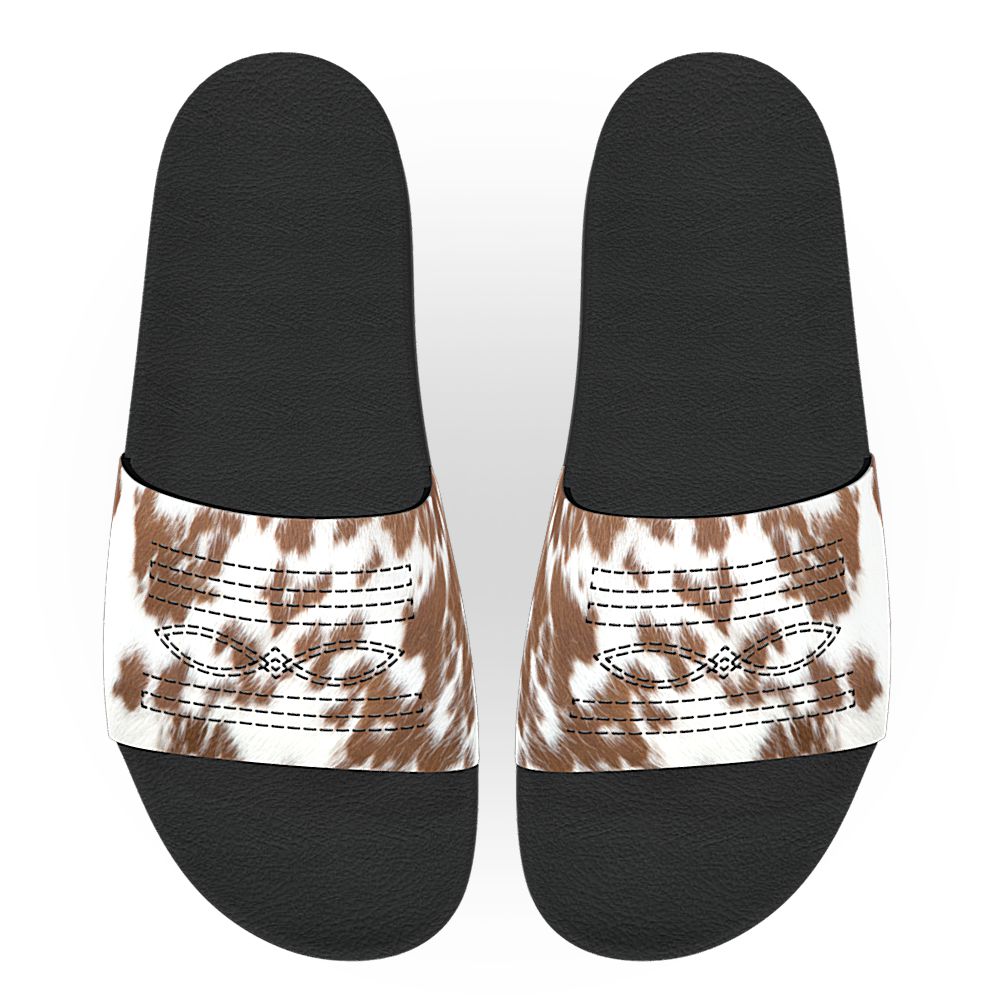 Vaquero Bota Chancla (Brown & White) - Unisex Slide Sandal