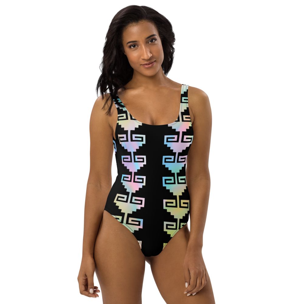 Xicalcoliuhqui, Twisted Gourd (Holographic Colorway) - One-Piece Swimsuit or Bodysuit