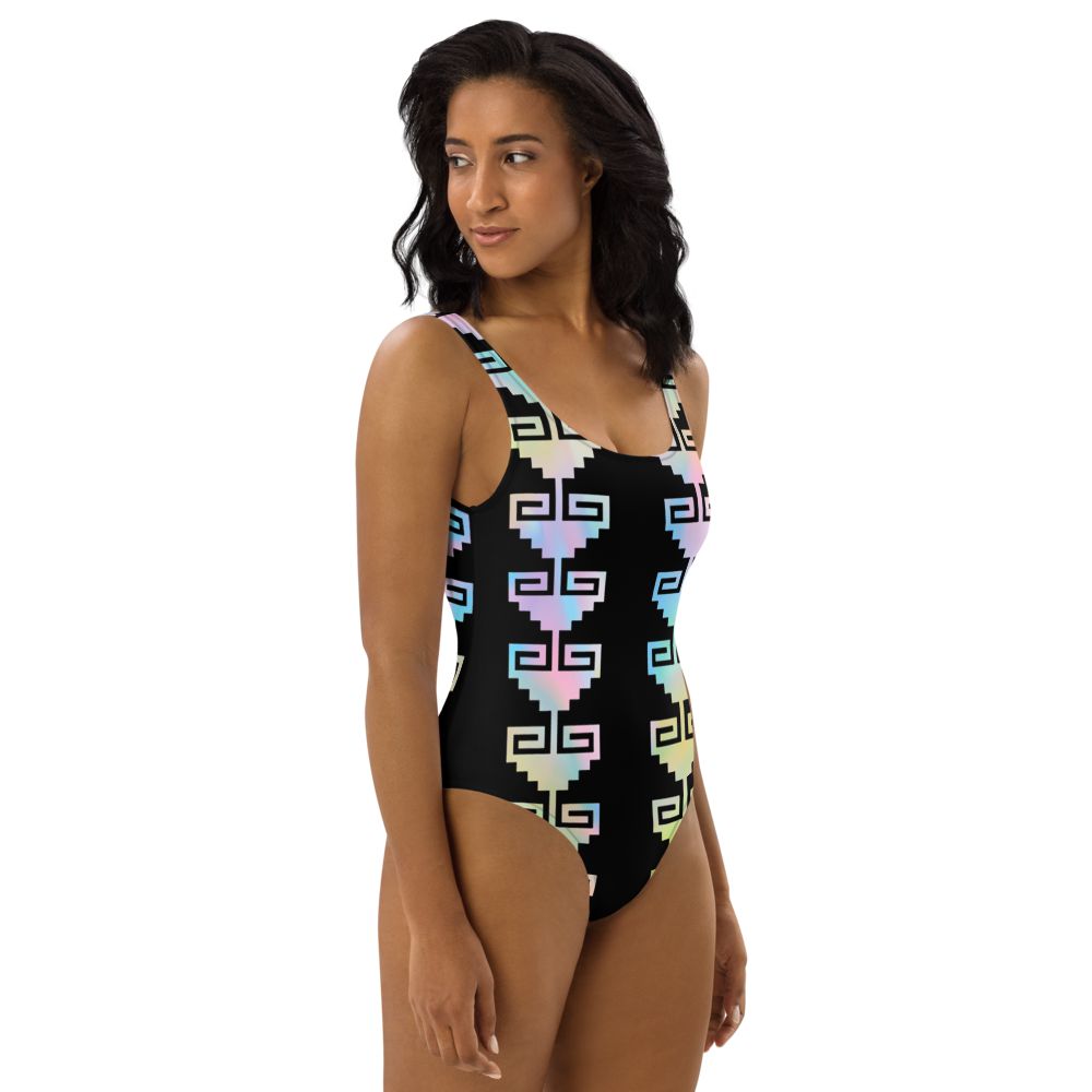 Xicalcoliuhqui, Twisted Gourd (Holographic Colorway) - One-Piece Swimsuit or Bodysuit
