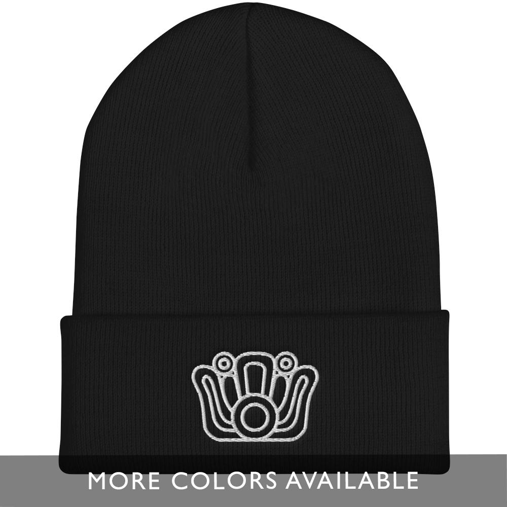 Xochitl (Flower) - Embroidered Cuffed Beanie