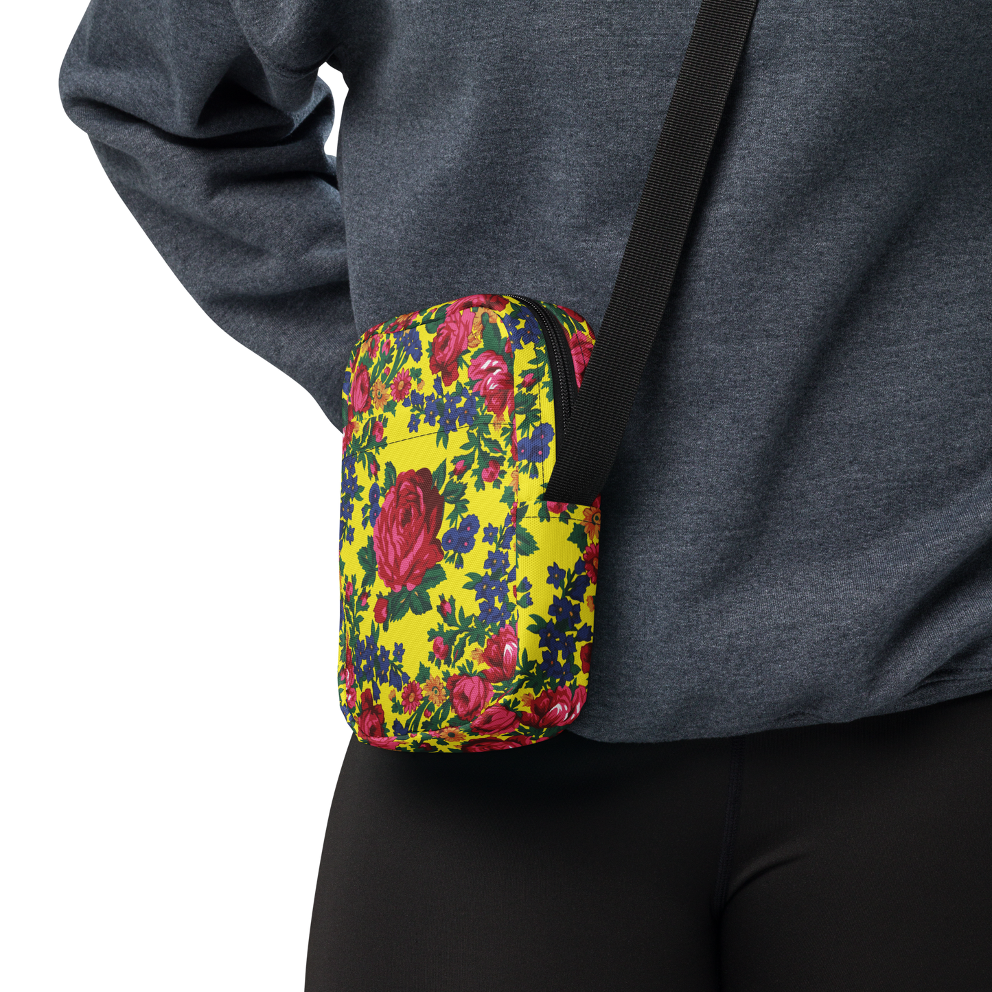 Yellow Floral - Unisex Crossbody Bag