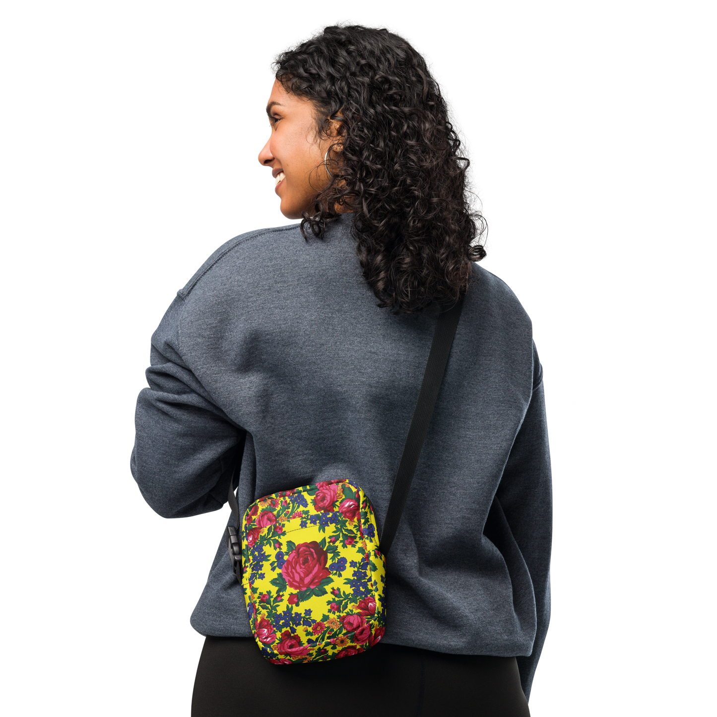 Yellow Floral - Unisex Crossbody Bag