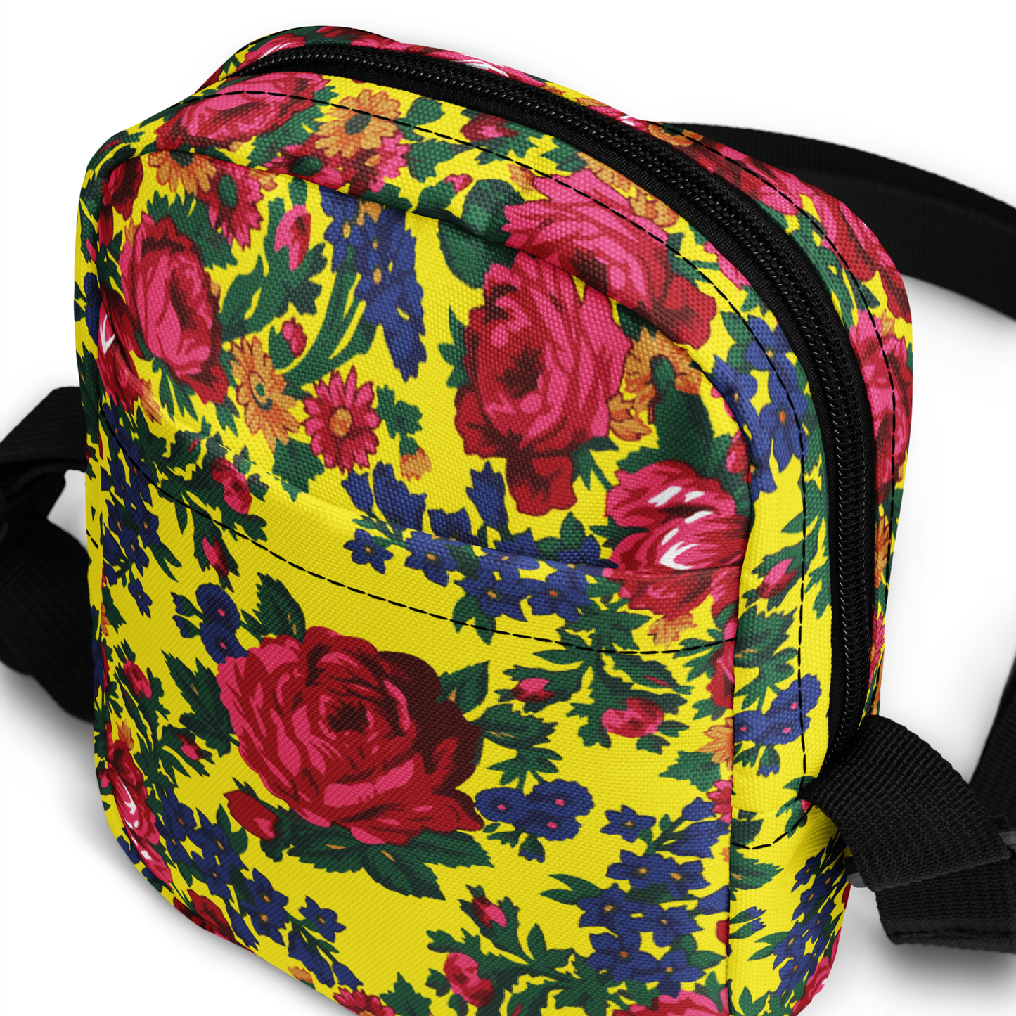 Yellow Floral - Unisex Crossbody Bag