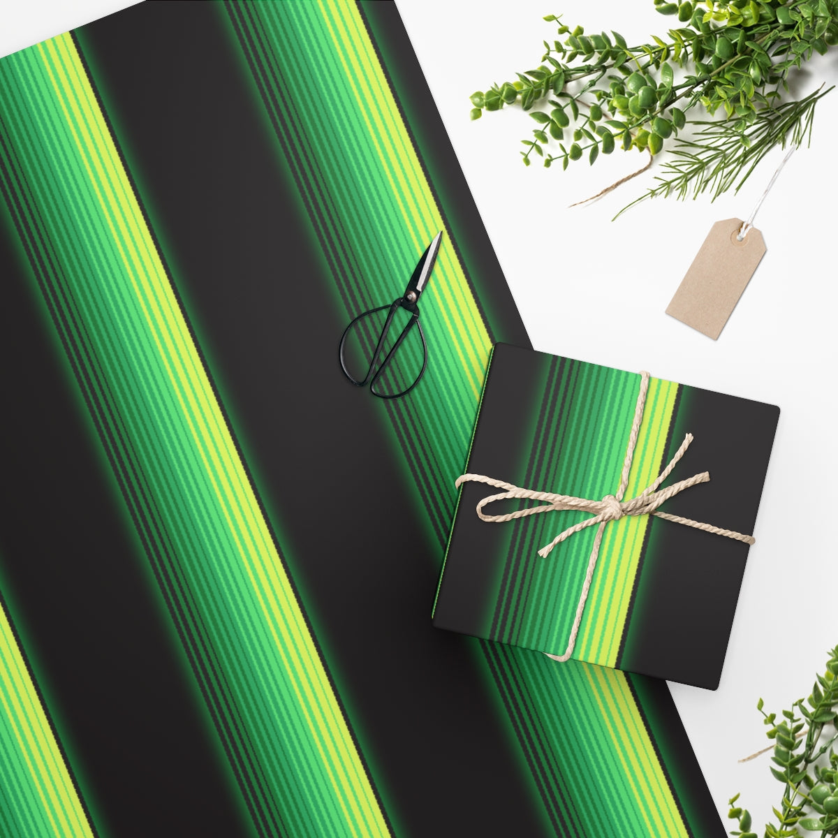 Zarape (Green & Lime) - Wrapping Paper