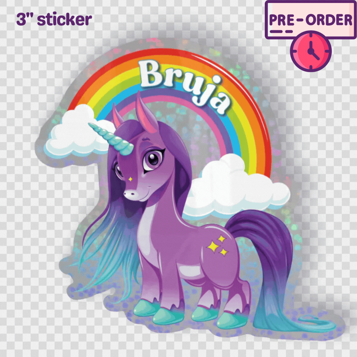 Bruja Pony - Glitter Holographic Sticker [PRE-ORDER]