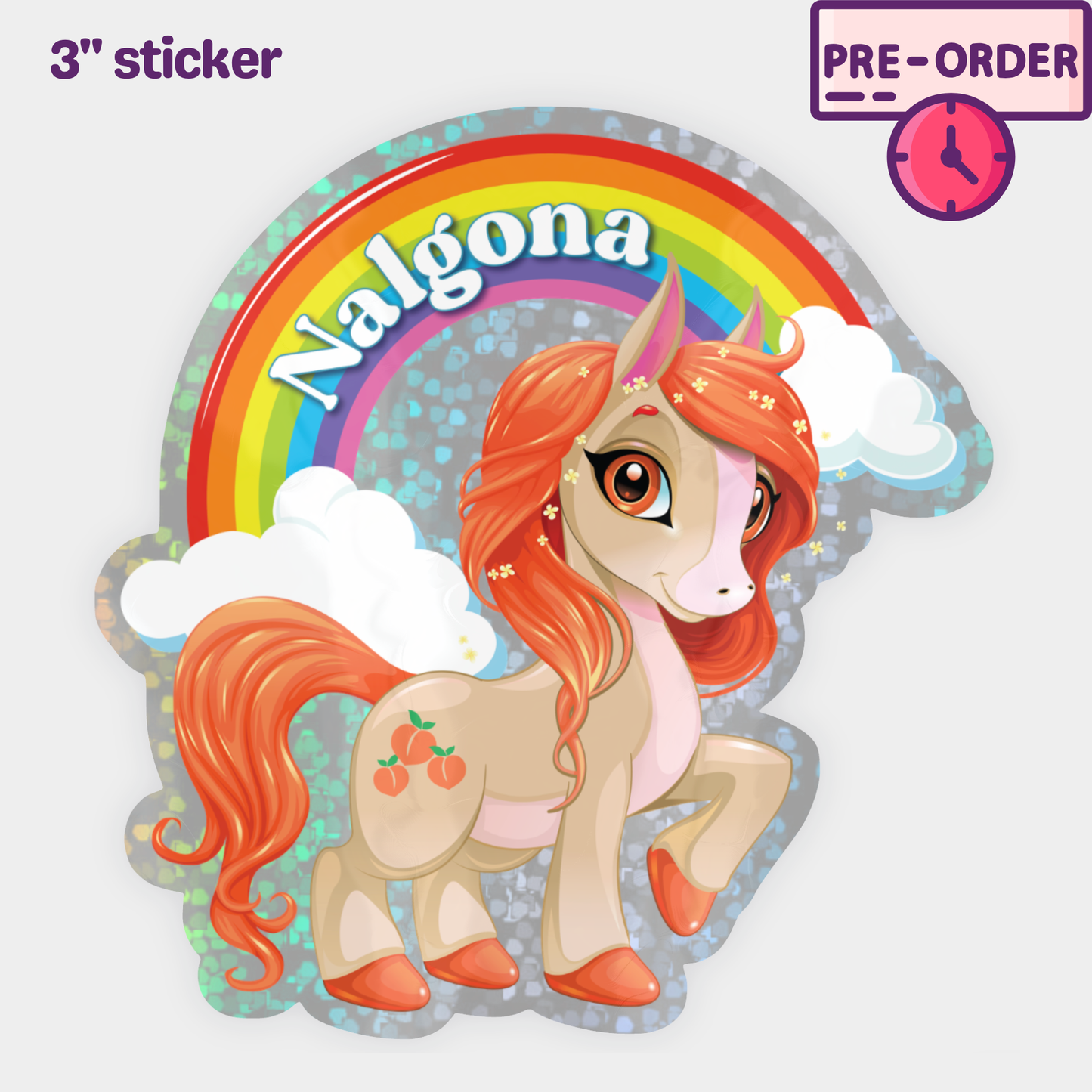 Nalgona Pony - Glitter Holographic Sticker [PRE-ORDER]