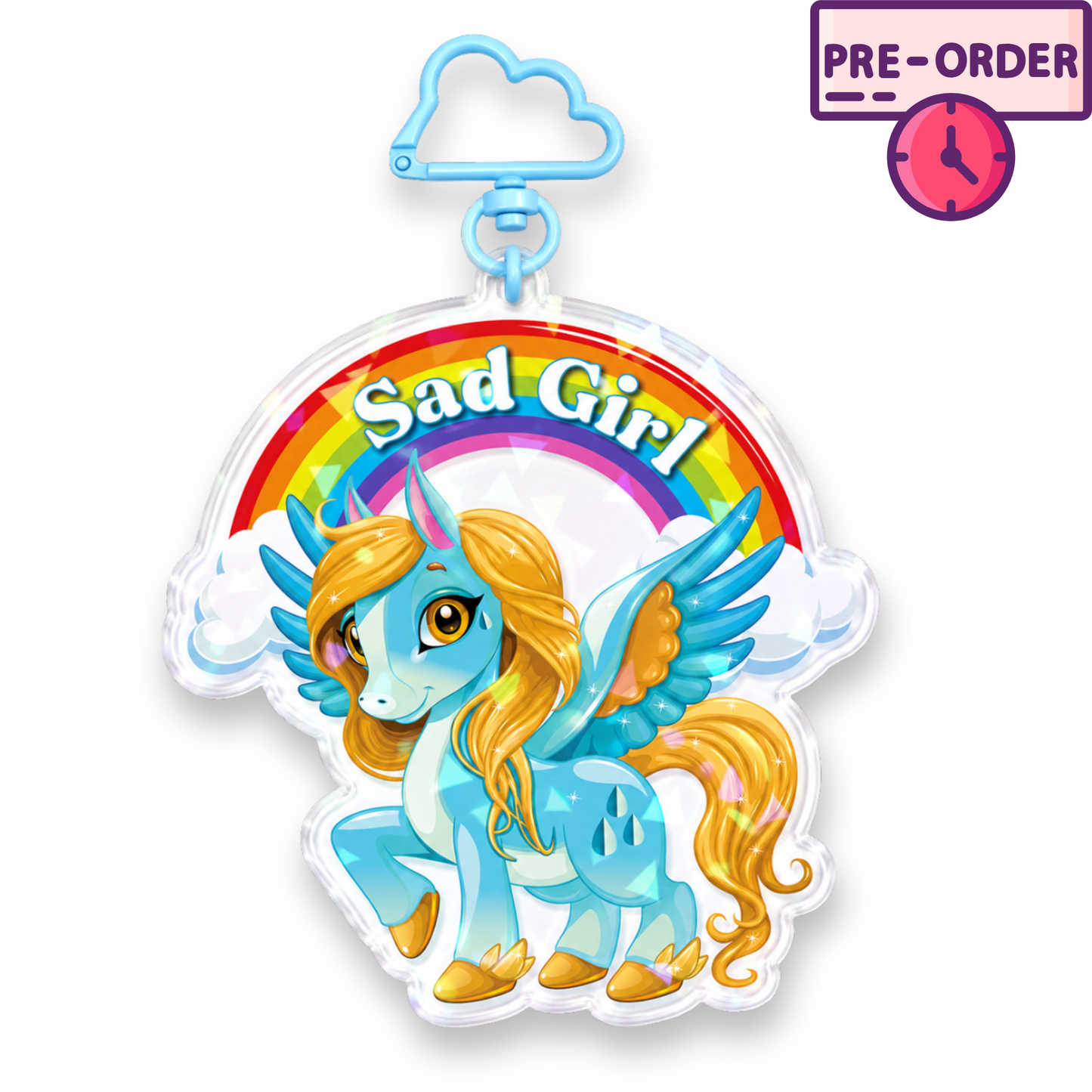 Sad Girl Pony - Acrylic Keychain Charm [PRE-ORDER]