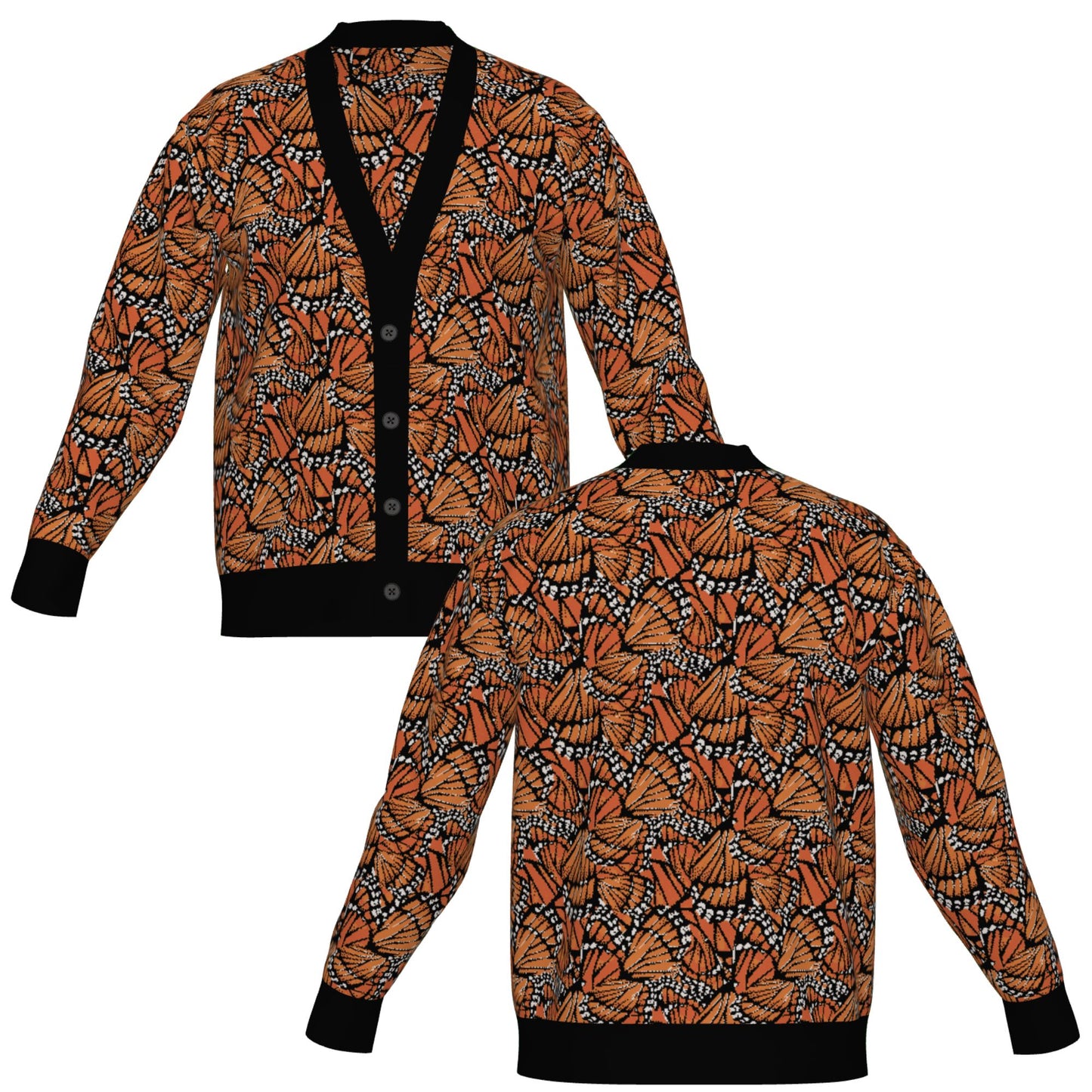Monarch Butterfly Zacuanpapalotl - Unisex Knit Cardigan (3 Design Options)