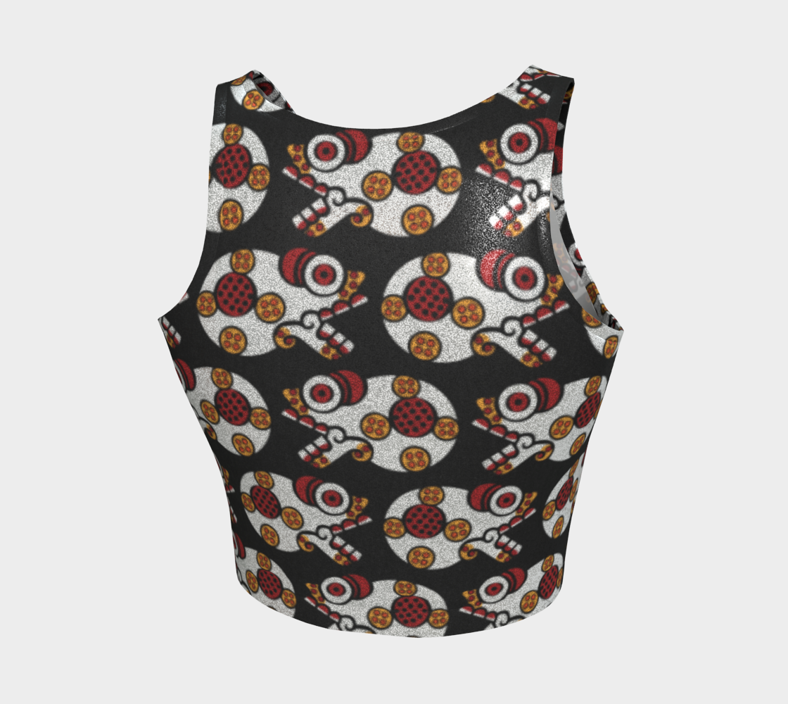Day of the Dead Colorful Calavera – Reversible Sparkle Cropped Tank Top