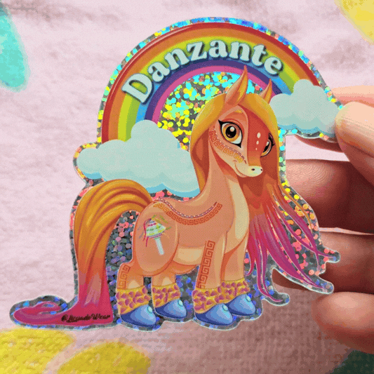 Danzante Pony - Glitter Holographic Sticker