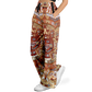 Rust & Tan Aztec Calendar - Flare Fleece Pant