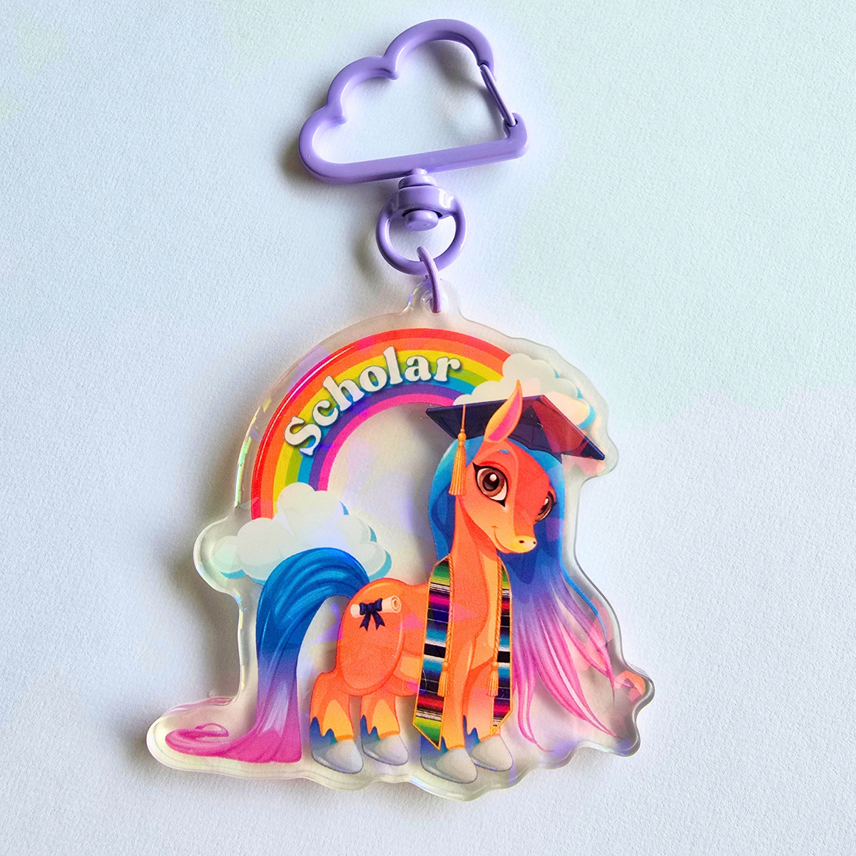 Scholar Pony - Acrylic Keychain Charm