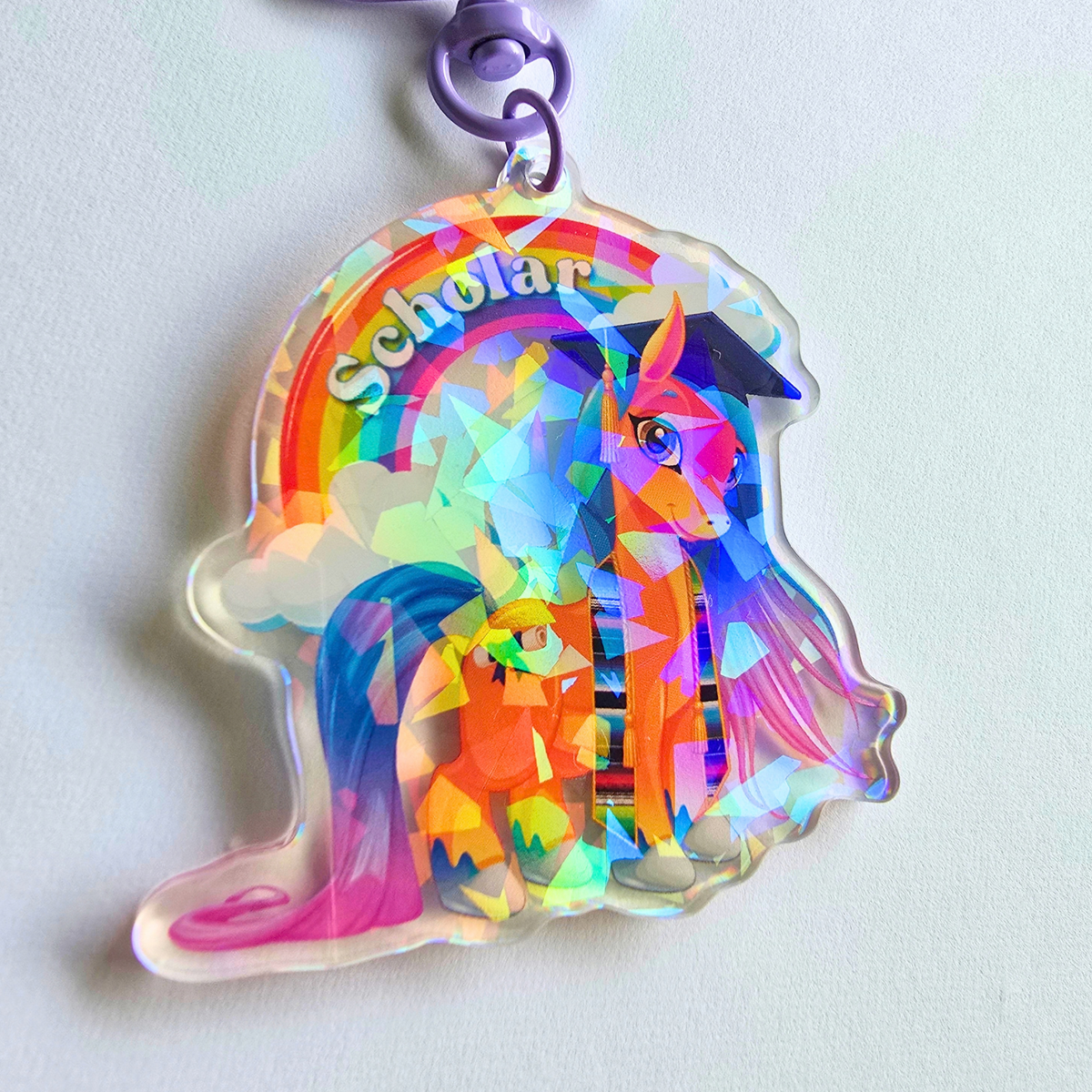 Scholar Pony - Acrylic Keychain Charm