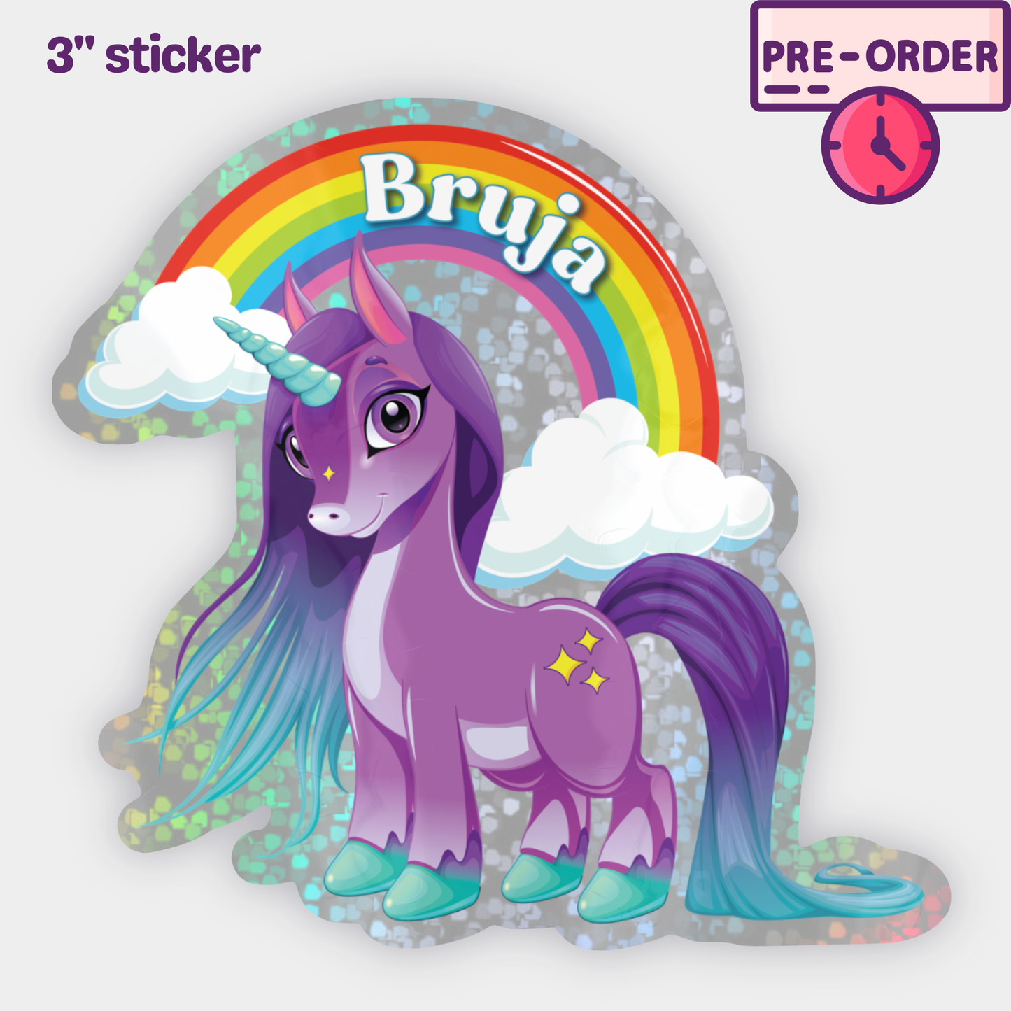 Bruja Pony - Glitter Holographic Sticker [PRE-ORDER]