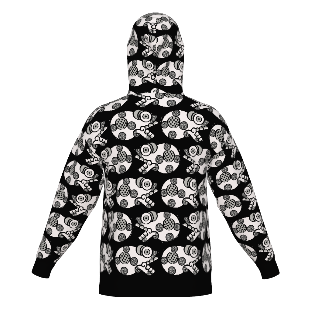 Day of the Dead Black & White Calavera – Knitted Hoodie