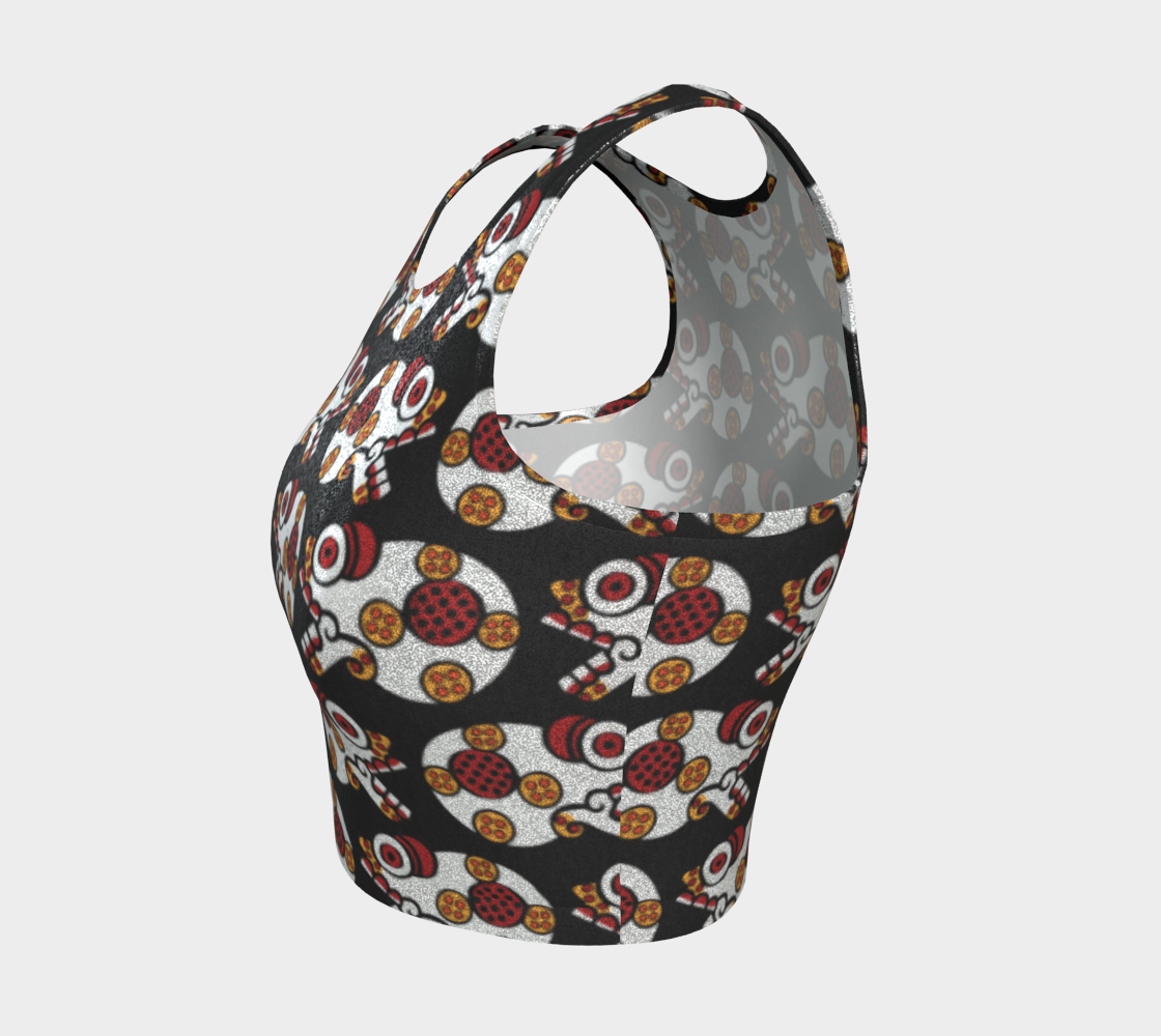 Day of the Dead Colorful Calavera – Reversible Sparkle Cropped Tank Top