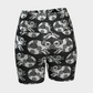 Day of the Dead Black & Silver Calavera – Sparkle Bike Shorts