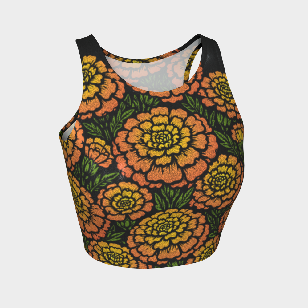 Day of the Dead Marigold – Reversible Sparkle Cropped Tank Top
