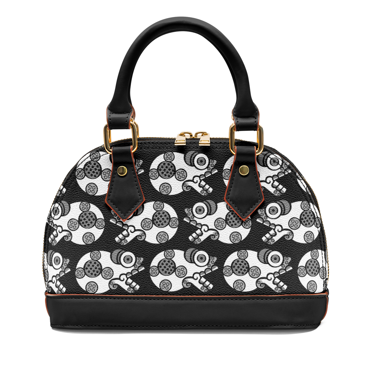 Day of the Dead Black & White Calavera – Dome Satchel Handbag