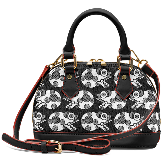 Day of the Dead Black & White Calavera – Dome Satchel Handbag