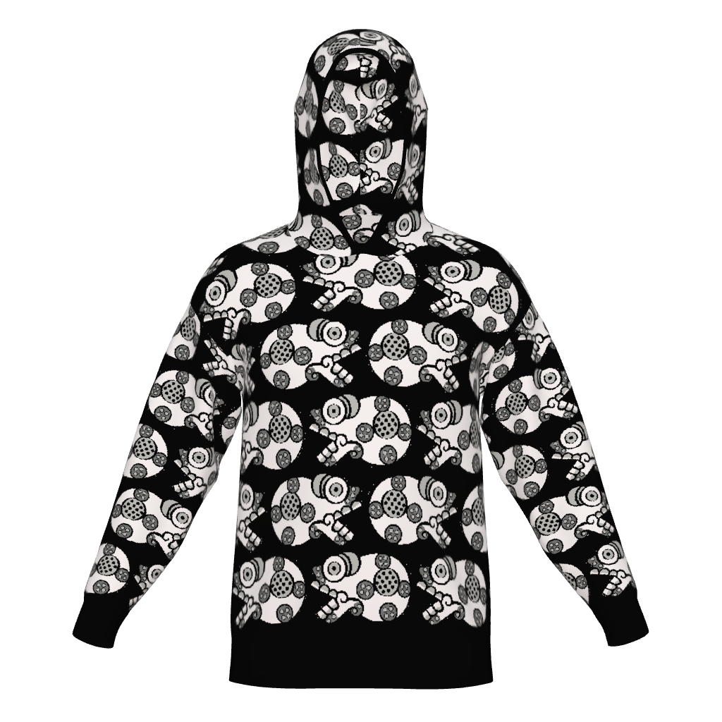 Day of the Dead Black & White Calavera – Knitted Hoodie