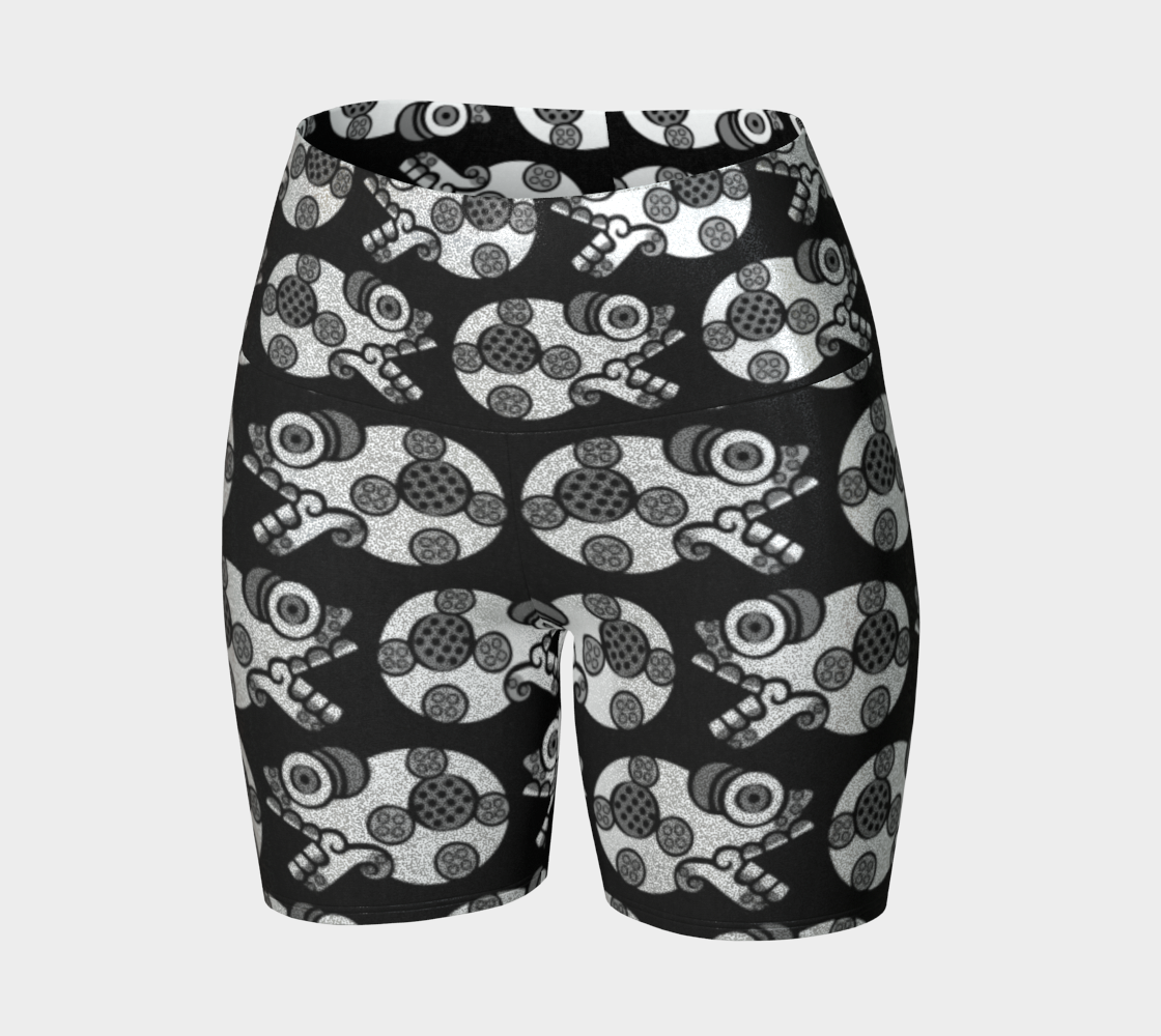 Day of the Dead Black & Silver Calavera – Sparkle Bike Shorts