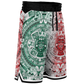 Aztec Calendar (Mexico flag colors) 2025 - Unisex Basketball Shorts