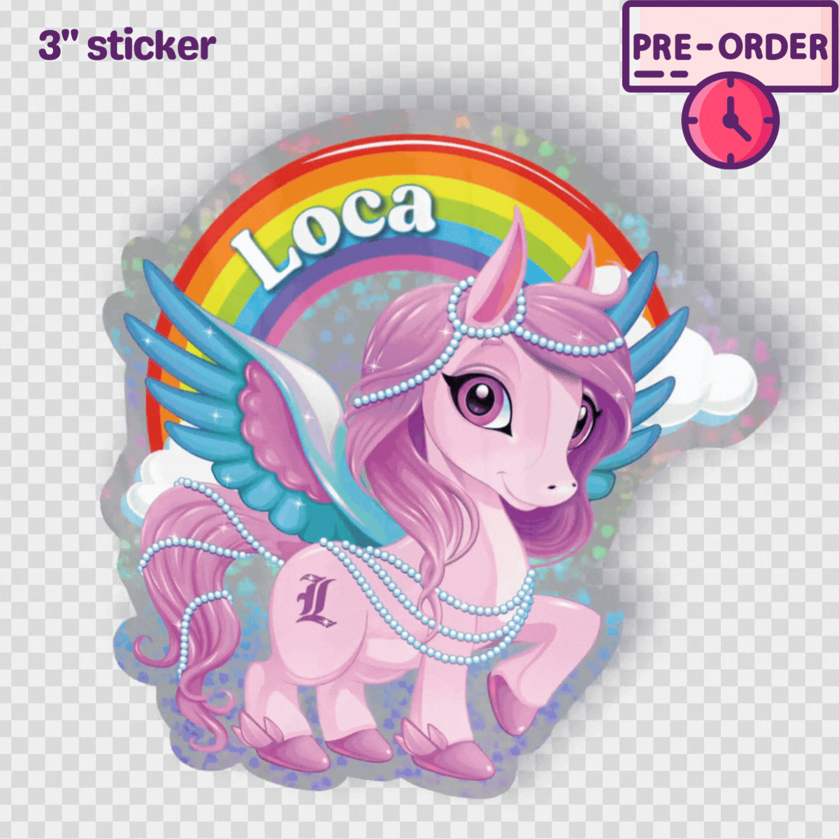 Loca Pony - Glitter Holographic Sticker [PRE-ORDER]