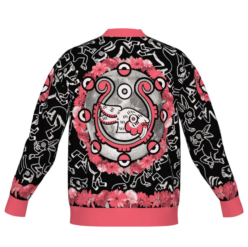 Ce Tochtli (One Rabbit, Mexica New Year 2026) - Unisex Knit Cardigan