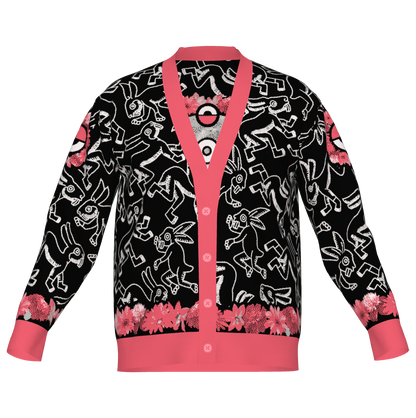 Ce Tochtli (One Rabbit, Mexica New Year 2026) - Unisex Knit Cardigan